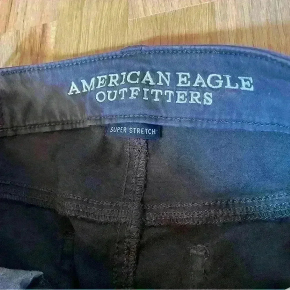 American Eagle Moto Jegging Jeans Gray Sateen Ankle Zips Stretch Women’s Size 0 - Picture 6 of 13